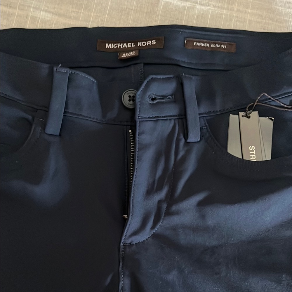 Michael Kors Dark Blue Parker Slim Fit Trousers